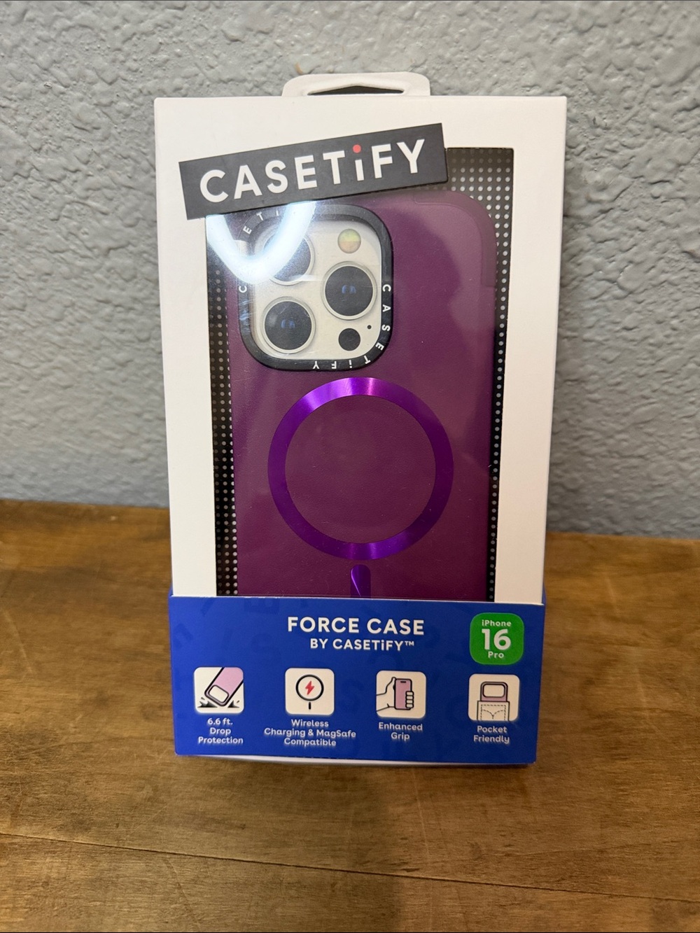 Casetify Force Case in Purple with MagSafe Ring IPhone 16 pro. New